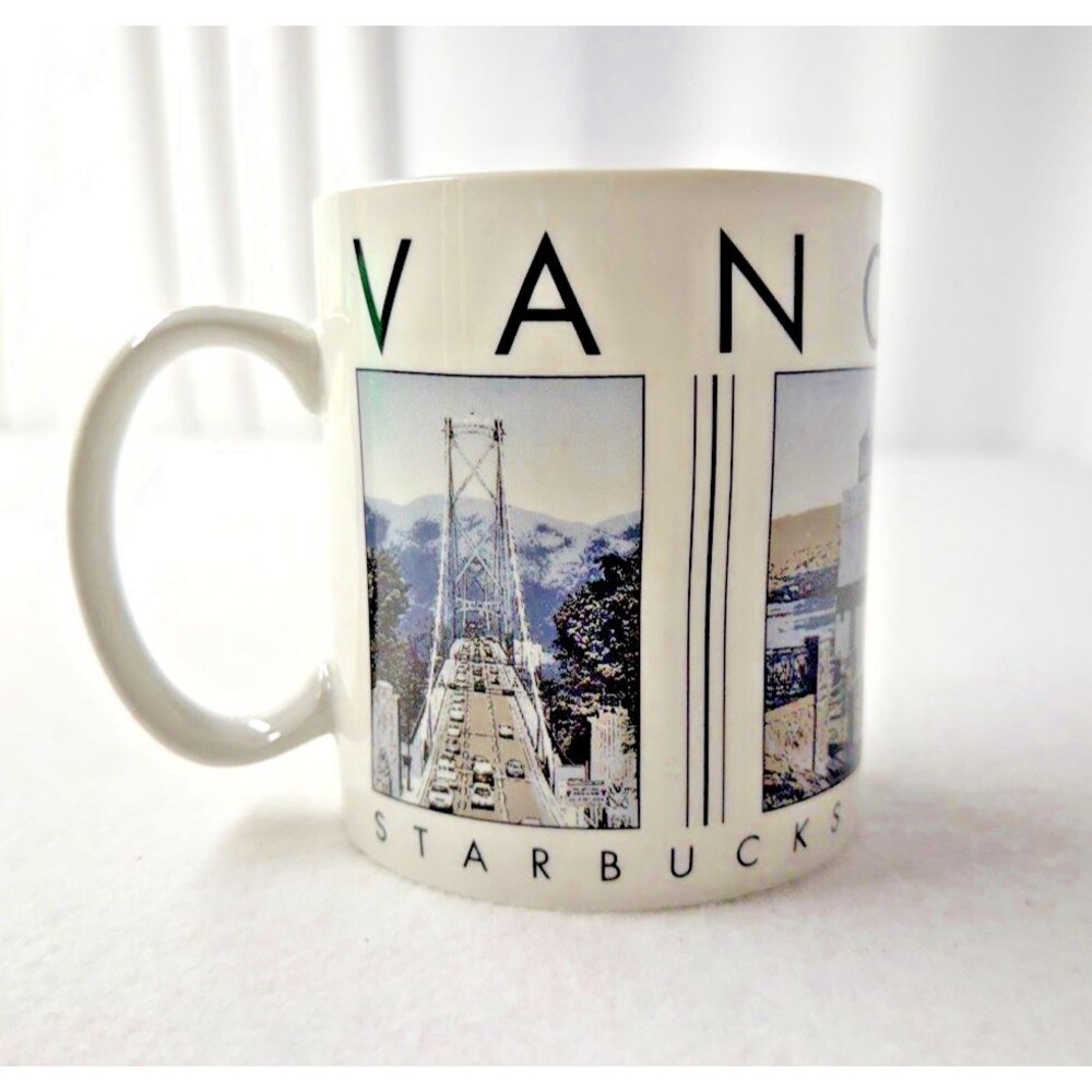 Starbucks Vancouver 2003 Barista City Scene Series Mug Canada Lions Gate Bridge